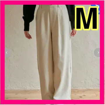시마무라 choco 턱 커브 팬츠 M 크림