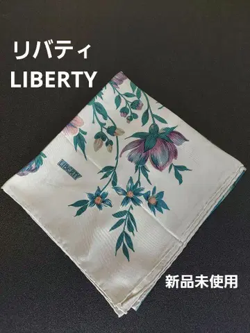 LIBERTY 실크 플라워 스카프 아이보리 택 포함 이탈리아 새상품