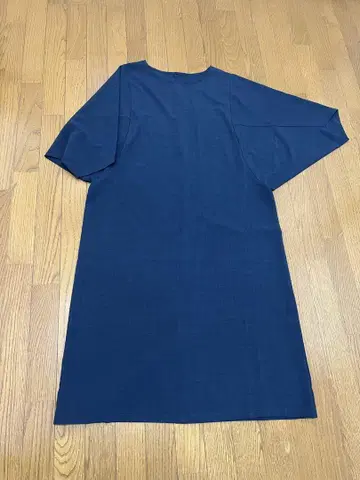 네이비 반팔 롱 원피스