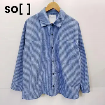 W11 SO 스트라이프 셔츠 코튼 면 100