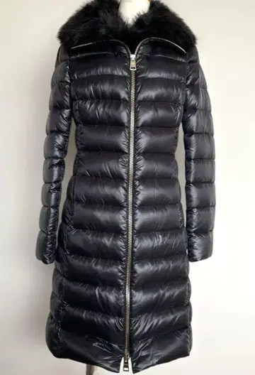 HERNO 블랙 다운 자켓 에코 퍼 포함