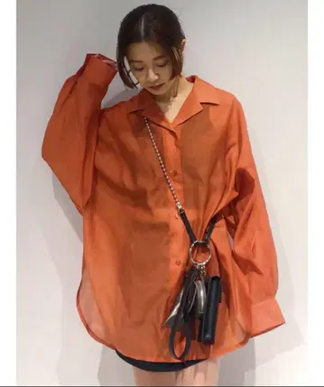 EMODA 에모다 에어리 루즈 셔츠 오렌지