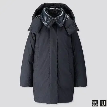 유니클로 유 uniqlou 패디드 후드티 다운 자켓 블랙