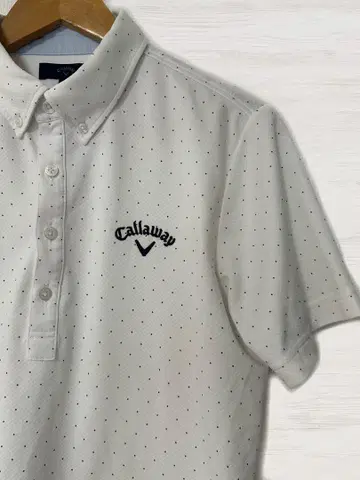 Callaway 도트 무늬 피케 셔츠 L