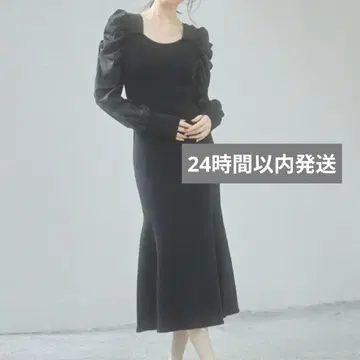 SAISON DE PAPILLON 스퀘어넥 머메이드 니트 원피스