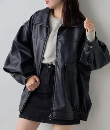 차오패닉 티피 인조 가죽 2WAY 스탠드 블루종 블랙