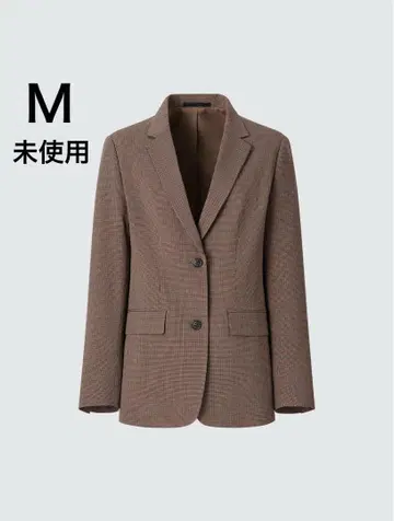 유니클로 테일러드 자켓 체크 M