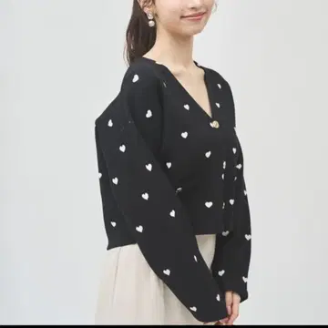 가디건 하트 버튼 니트 자켓