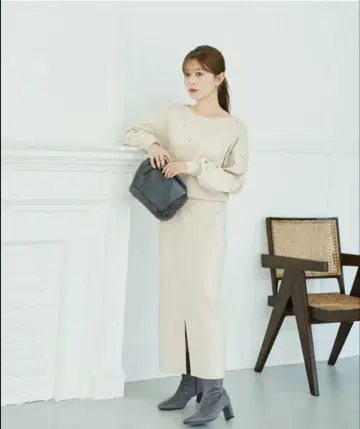 프로포션 바디 드레싱 원피스 비쥬 니트 셋업