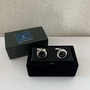 블랙 오닉스 커프스 링크 브라이덜 결혼식 신랑 잡화