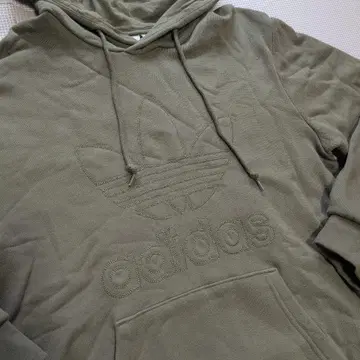 adidas 올리브색 후드 부착 후드티