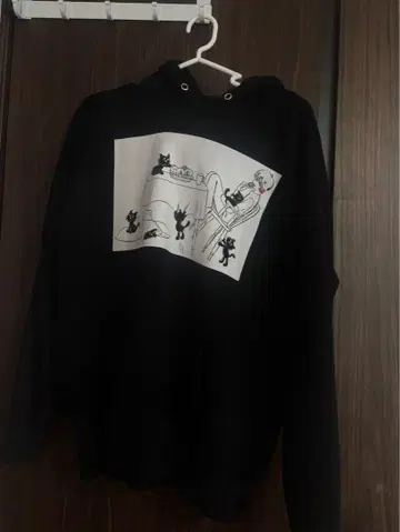 키요 level.4 키요 고양이 후드티 블랙