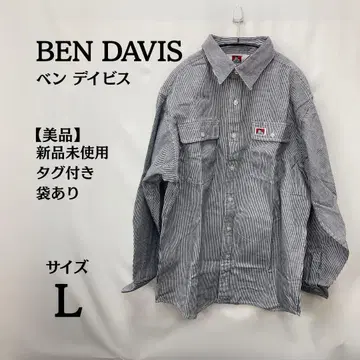 택 포함 새상품 벤 데이비스 BEN DAVIS 스트라이프 셔츠 L 사이즈