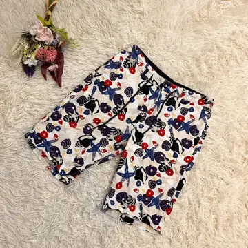 [ BEAMS HEART ] 빔즈 올 패턴 하프 팬츠 숏팬츠 린넨
