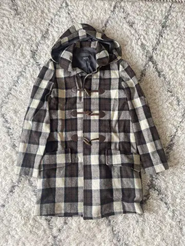 새상품급 A.P.C. 아페쎄 더플 체크 코트 34