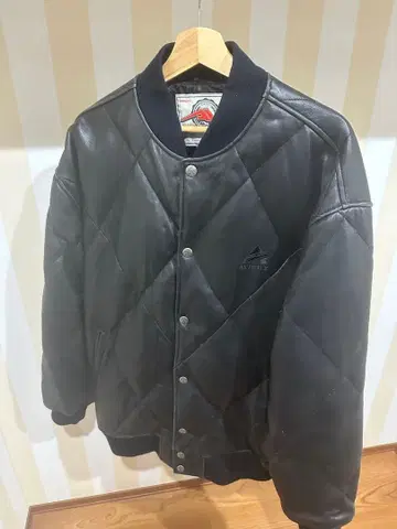 AVIREX 가죽 다운 자켓 블랙 XL 양가죽 VARCITY