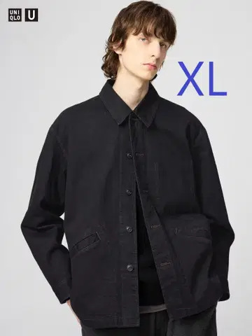 새상품 UNIQLO U 오버 사이즈 컬러 데님 자켓 블랙 XL 블랙