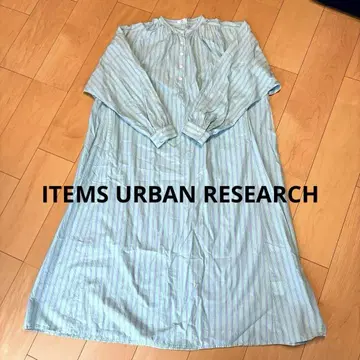 ITEMS URBAN RESEARCH 스트라이프 긴팔 셔츠 원피스