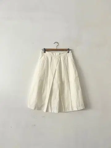 MHL Superfinetwill 코튼 롱 스커트 화이트