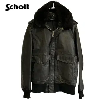 Schott 샷 퍼 카라 부착 가죽 자켓