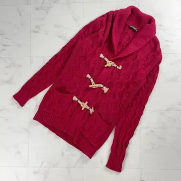 OFFICINA36 토글 케이블 니트 가디건 빨간색 사이즈 M*SC4