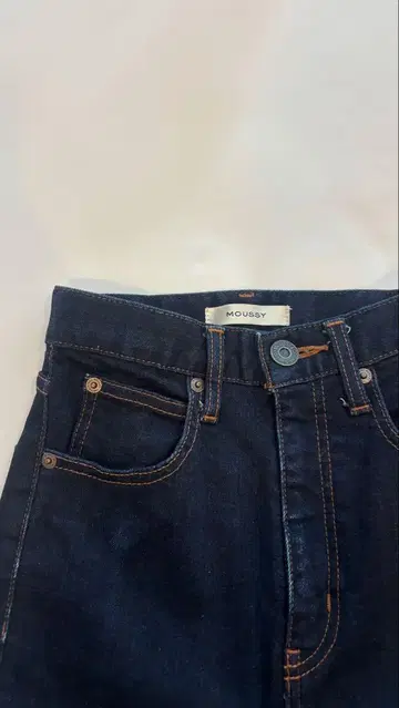 MOUSSY 마우지 HW 플레어 데님 팬츠 다크 네이비 스트레치 일본제