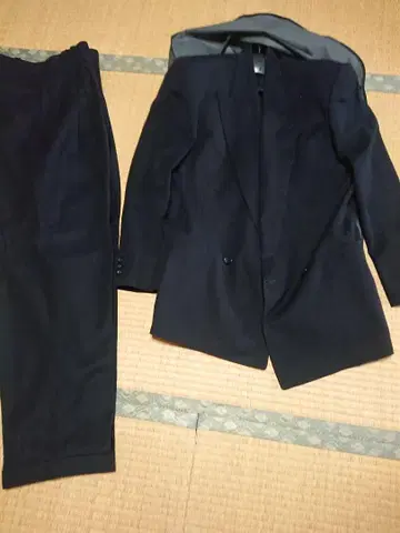 새상품급 Nuit et Jour 네이비 비즈니스 정장 48 와이드 실루엣