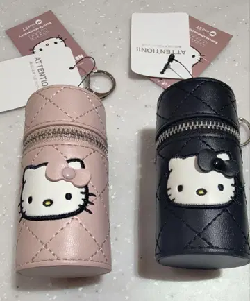 로리즈팜 키티 퀼팅 립 파우치 키 참