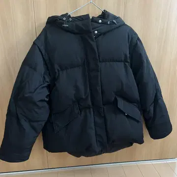 EMODA 후드 부착 다운 자켓 블랙