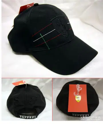 새상품 택 포함 Ferrari 블랙 야구 모자