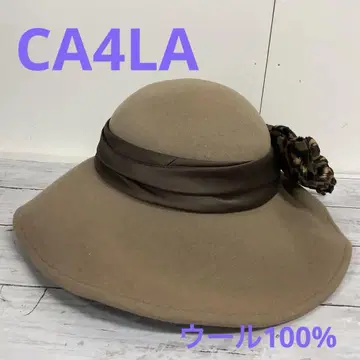CA4LA 리본 포함 와이드 브림 햇 울 100% 베이지 #C3057