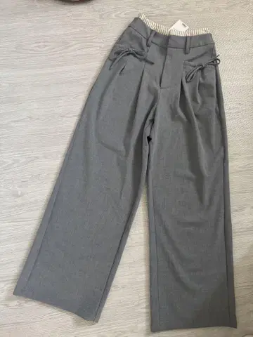 H&M 레이어드 허리 팬츠 그레이 여성용