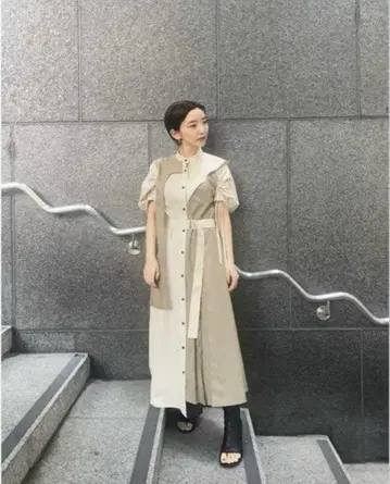 UNITED TOKYO 슬로브 레이어 콤비 원피스