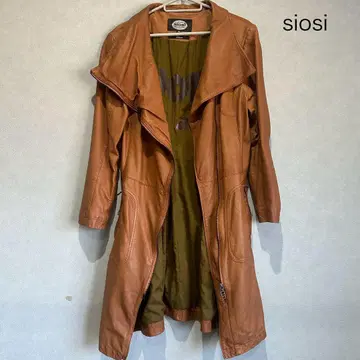 siosi 가죽 롱 코트 천연 가죽 롱 코트 트렌치코트