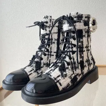 찰스 앤 키이스 펄 버클 레이스업 앵클부츠 체크