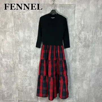 FENNEL 체크 무늬 티어드 원피스 M