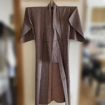체크 무늬 코몬 기모노