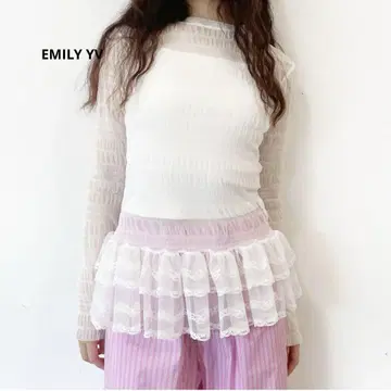 EMILY YV / lace tulle tee / 레이스 튤 탑