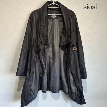 siosi 가죽 코트 롱 코트 천연 가죽