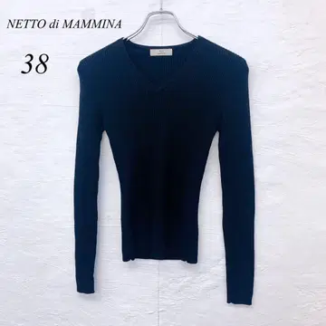 e5408 [넷 디마미나] 리브 V넥 스웨터 블랙 38 사이즈