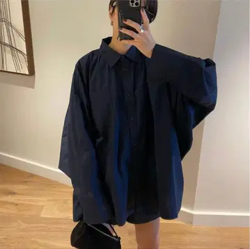machatt 오버 돌먼 셔츠 네이비