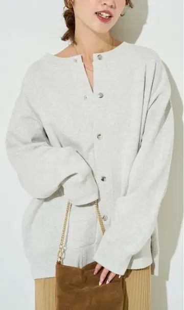 헤비 웨이트 맨투맨 스냅 가디건