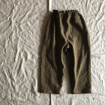 린넨울 몸빼 짧은 카키