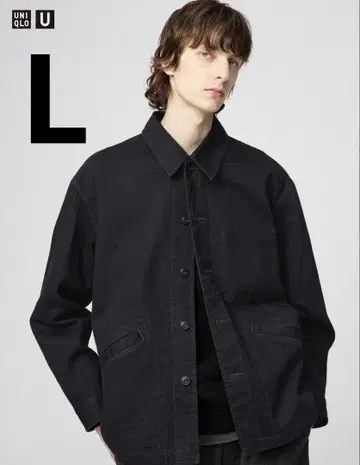 UNIQLO U 오버 사이즈 컬러 데님 자켓 블랙 XL