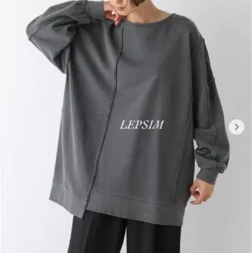 미사용 LEPSIM 그레이 오버 사이즈 쭈리 튜닉 맨투맨