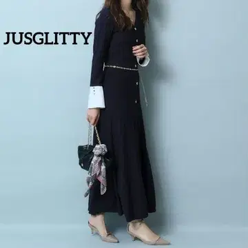 W17 JUSGLITTY 소매 커프스 니트 원피스 size1