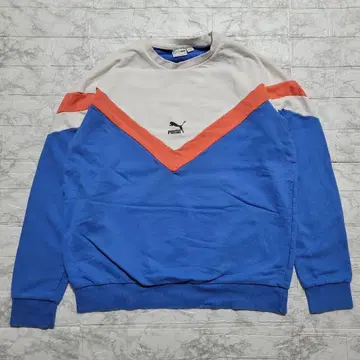 PUMA 구제 맨투맨 트레이닝복 M 레트로 컬러 V 디자인