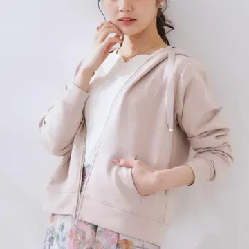 쿠튀르 브로치 리본 자수 던보루 ZIP 후디 후드티