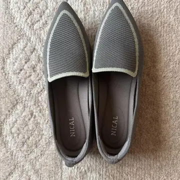 NICAL 워셔블 바이컬러 그레이 플랫슈즈 24.5cm