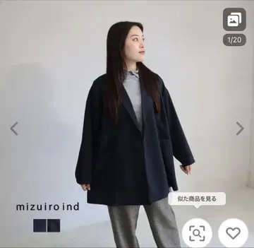 [ mizuiroind ] 와이드 테일러드 자켓 BLACK